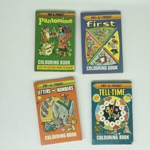 Pop-a-Pocket set of 4 mini colouring books from 1975