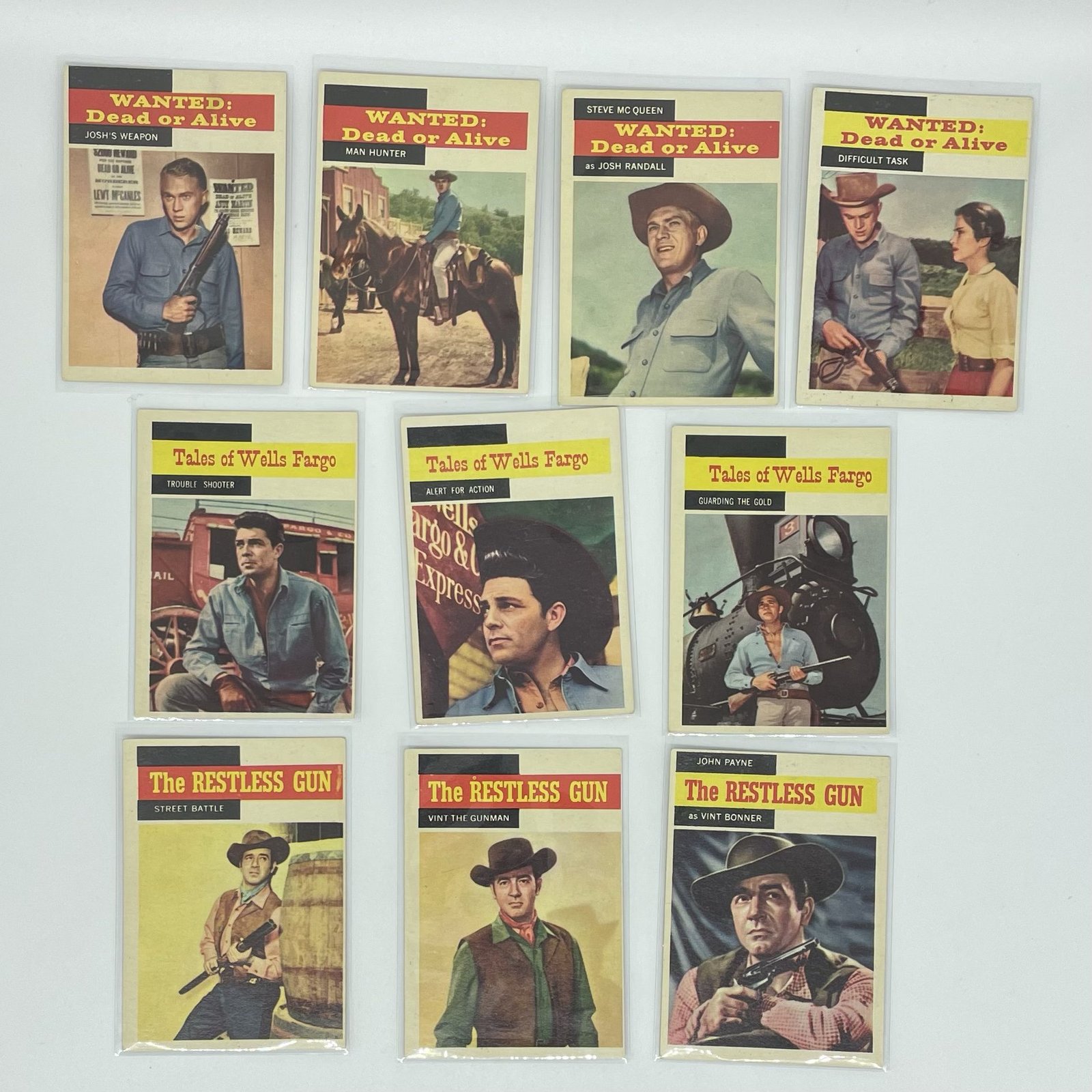 Wanted Dead or Alive and other westerns 1958 Topps Trading Cards Lot of 10