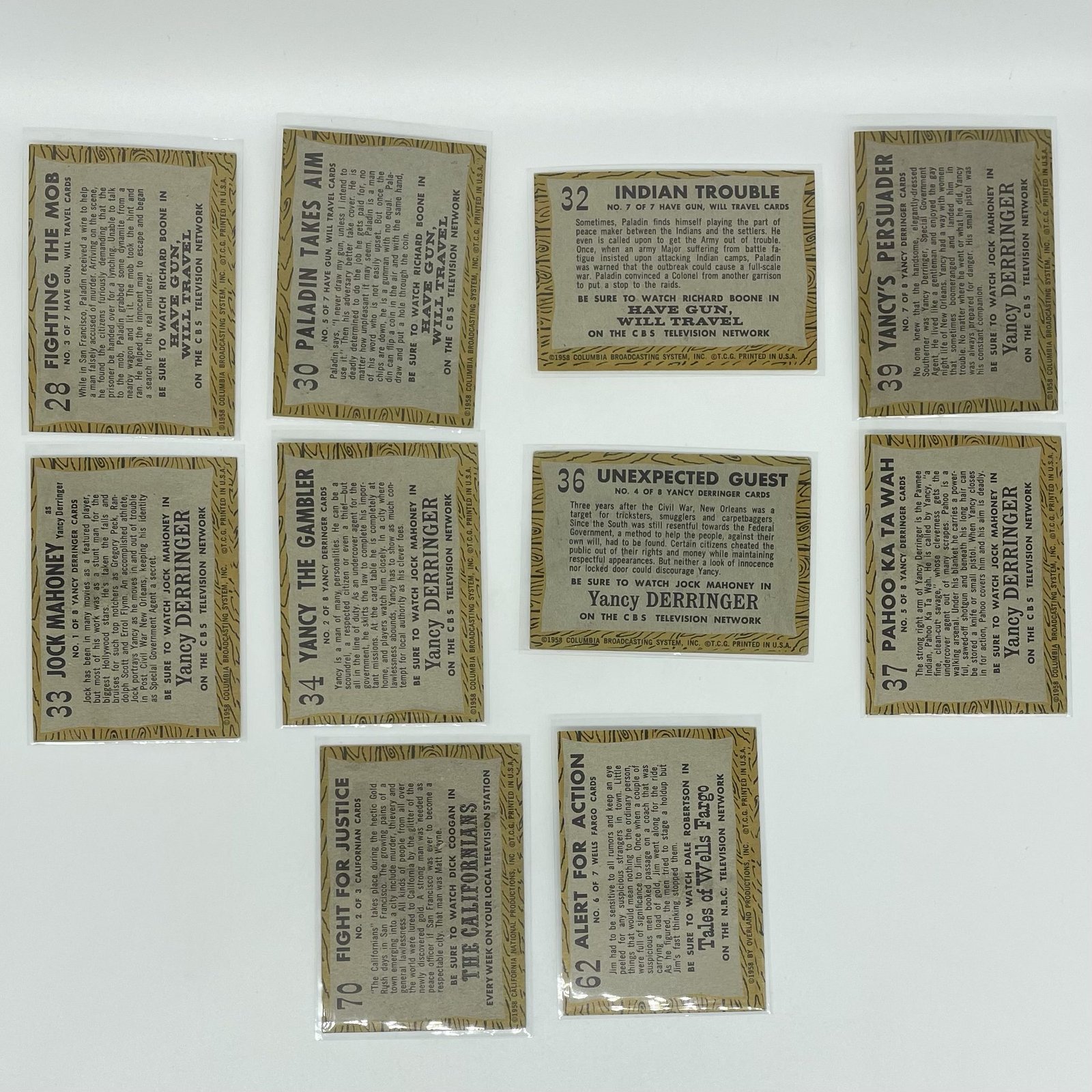 Have Gun, Will Travel and other westerns 1958 Topps Trading Cards Lot of 10 - Image 2