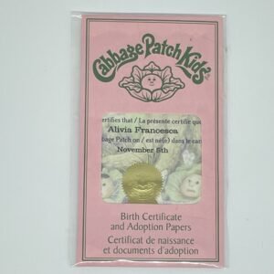 Cabbage Patch Kids Birth Certificate and Adoption 2000s