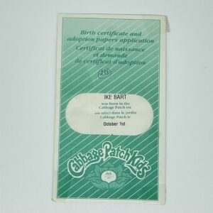 Cabbage Patch Kids Birth Certificate 1993