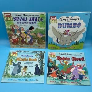 Walt Disney See-Hear-Read 1DC-5DC Lot of 4 - Books Only, No Cassettes