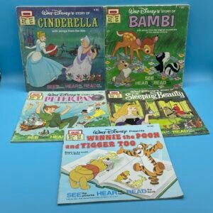 Walt Disney See-Hear-Read 6DC-10DC Lot of 5 - Books Only, No Cassettes