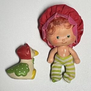 Strawberry Shortcake - 1980s Cherry Cuddler Doll and Gooseberry