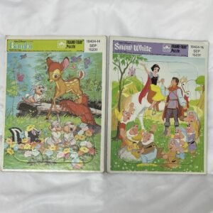 Walt Disney Snow White and Bambi Frame Tray Puzzle Lot 1980s