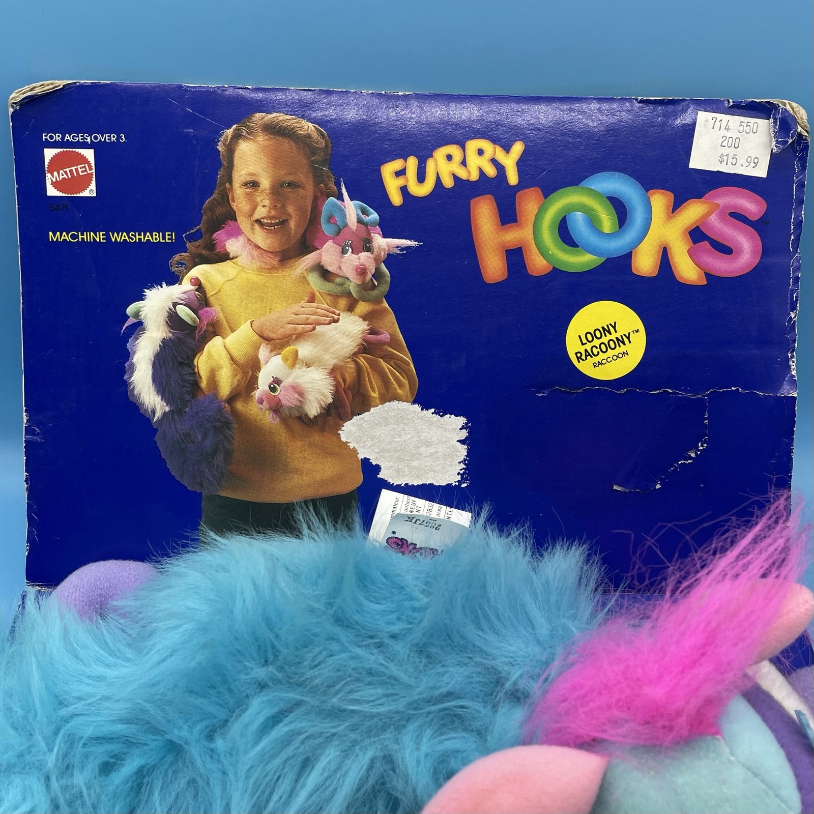 Mattel Hooks - Loony Racoony Plush in original box from 1987 - Image 3