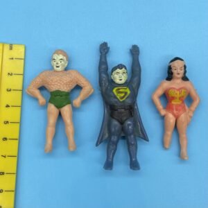 Justice League Rubb'r-Niks Lot - Aquaman, Superman, Wonder Woman 1967