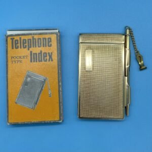 Vintage Gold-Toned Pocket Telephone Index With Mechanical Pencil
