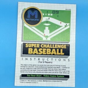 Atari Super Challenge Baseball Game Manual by Mattel 1982