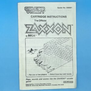 Colecovision Zaxxon Game Manual 1982 Canadian English/French