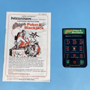 Intellivision Las Vegas Poker & Blackjack Game Instructions and Overlay 1982