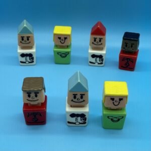 Playskool Blockhead Figure Lot 1970s
