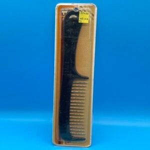 Tip-Top Vintage Black Plastic and Metal Afro Comb Sealed