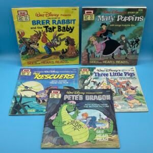 Walt Disney See-Hear-Read 11DC-19DC Lot of 5 - Books Only, No Cassettes