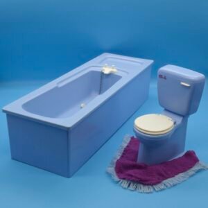 Sindy Doll Blue Bathtub and Toilet 1980s