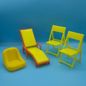 Fashion Doll Backyard Pool Chair Lot from Arco 1980s