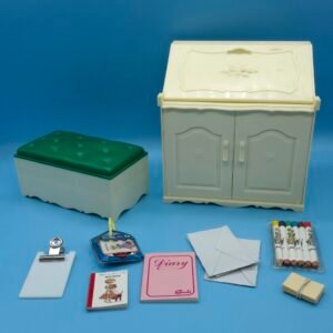 Sindy Doll Writing Bureau and Ottoman Lot from 1980s
